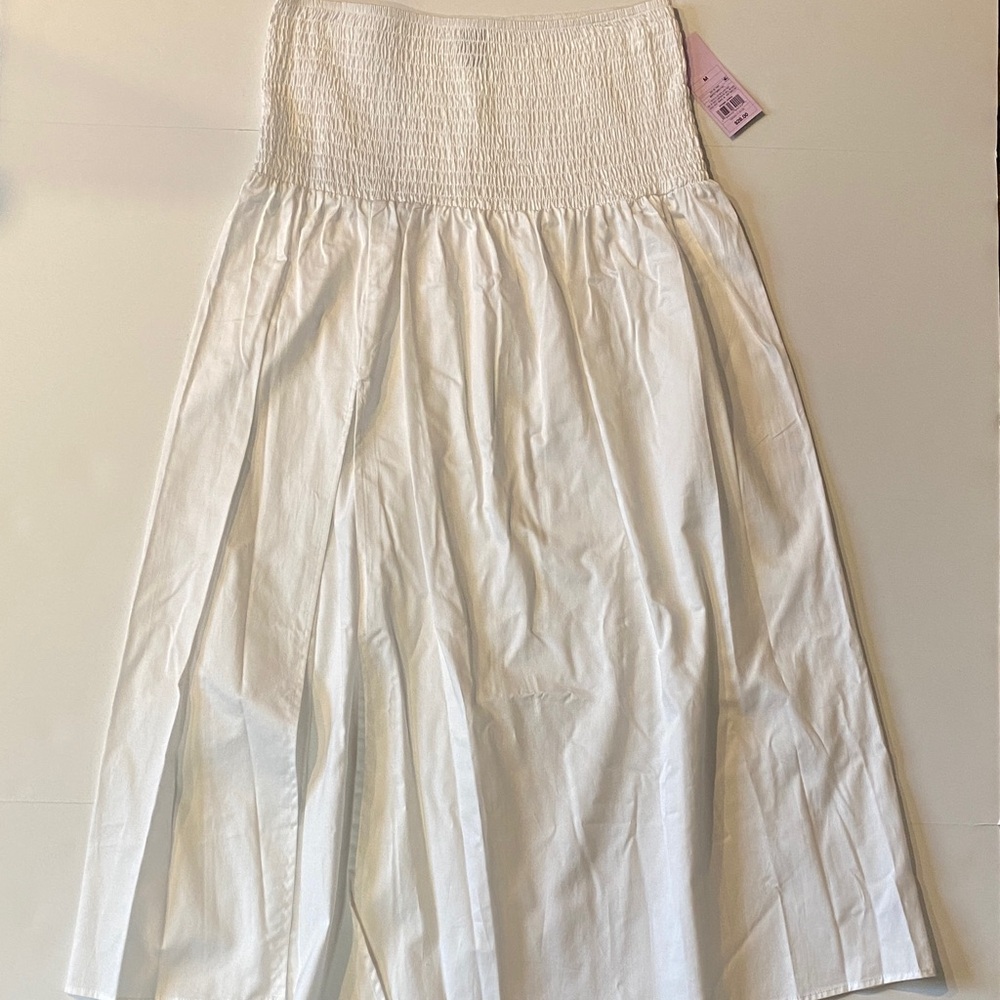 Wild Fable SZ Medium White Long Smocked Waist Flare Skirt New D30(e)